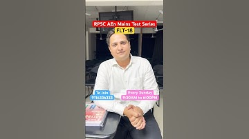 FLT-18 | RPSC AEn Mains Test Series | SaSuTi | Dushyant Sir #rpscaen #sasuti #dushyantsir