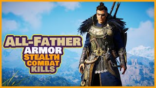 Assassins Creed Valhalla Dawn of Ragnarok All-Father Armor Stealth Combat Kills ( NO HUD )