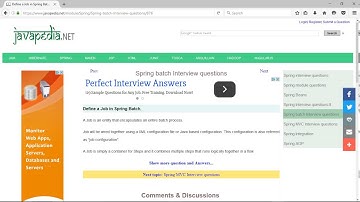 Define a Job in Spring Batch. | javapedia.net