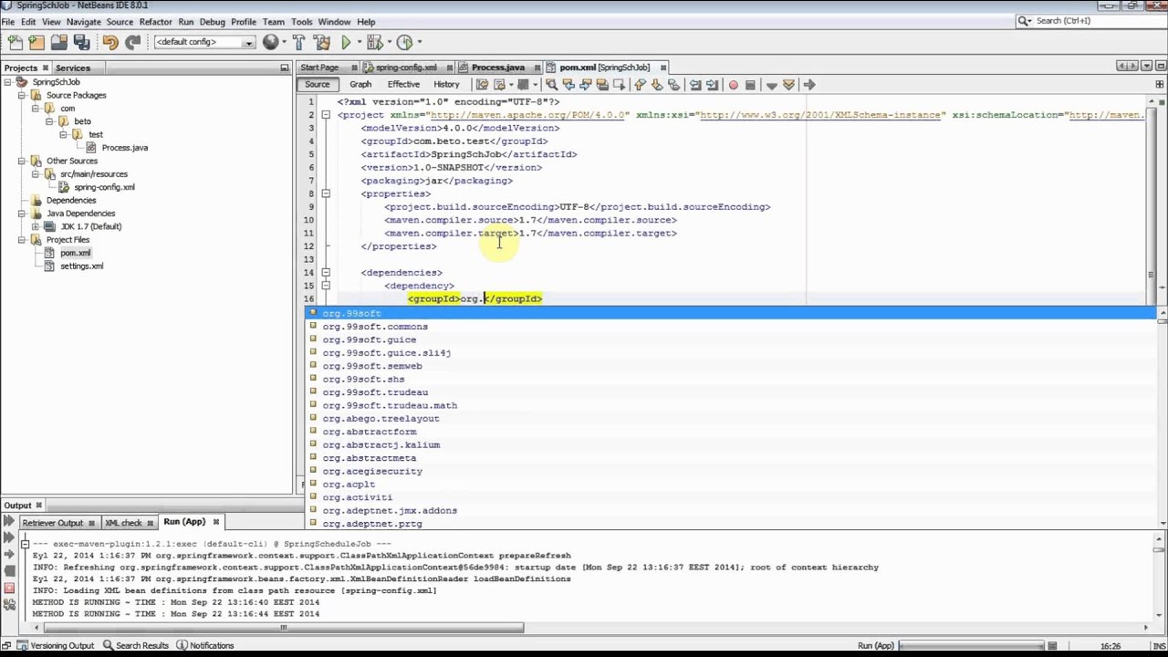 how to create schedule job using spring and maven youtube