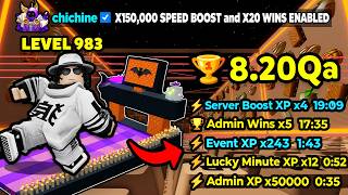 CRAZIEST HALLOWEEN Admin Abuse got me LEVEL 983 and FARMED 8.20Qa WINS in +1 Speed Keyboard Escape!