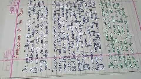 Where the mind is without fear. Session 2 Appreciation of poem and workshop.