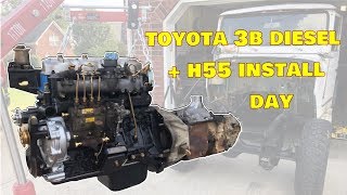 Toyota 3B/H55 finally gets installed into the FJ40