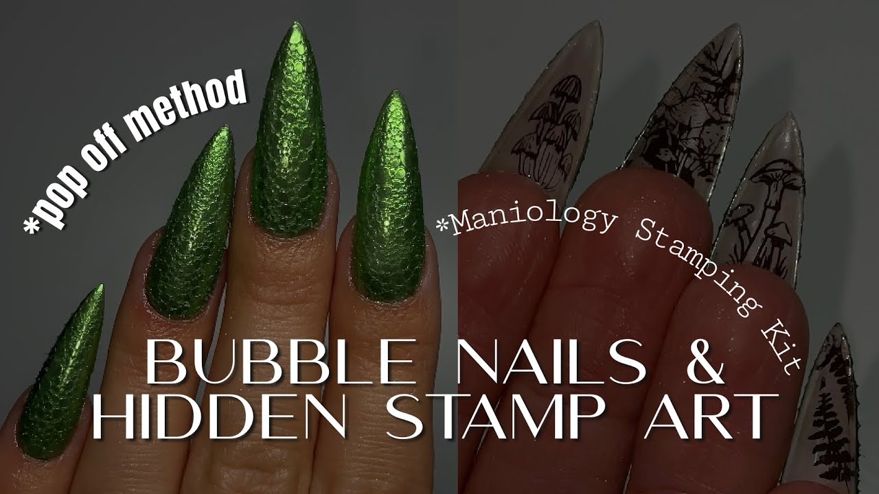 HOW TO DO NAIL STAMPING ART and BUBBLE NAILS | MANIOLOGY REVIEW | BEST POP OFF METHOD FOR GELX NAILS
