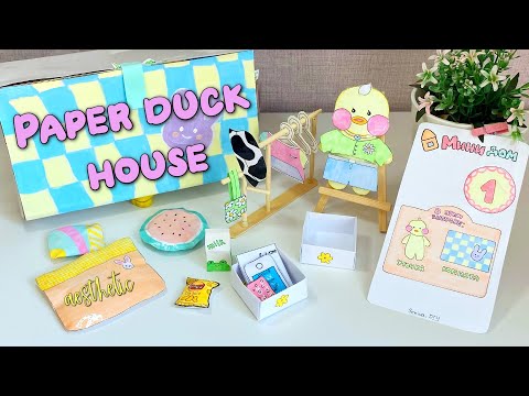 DIY Lalafanfan PAPER DUCK HOUSE / Собираем домик для бумажной уточки Лалафанфан / Идеи для уточек