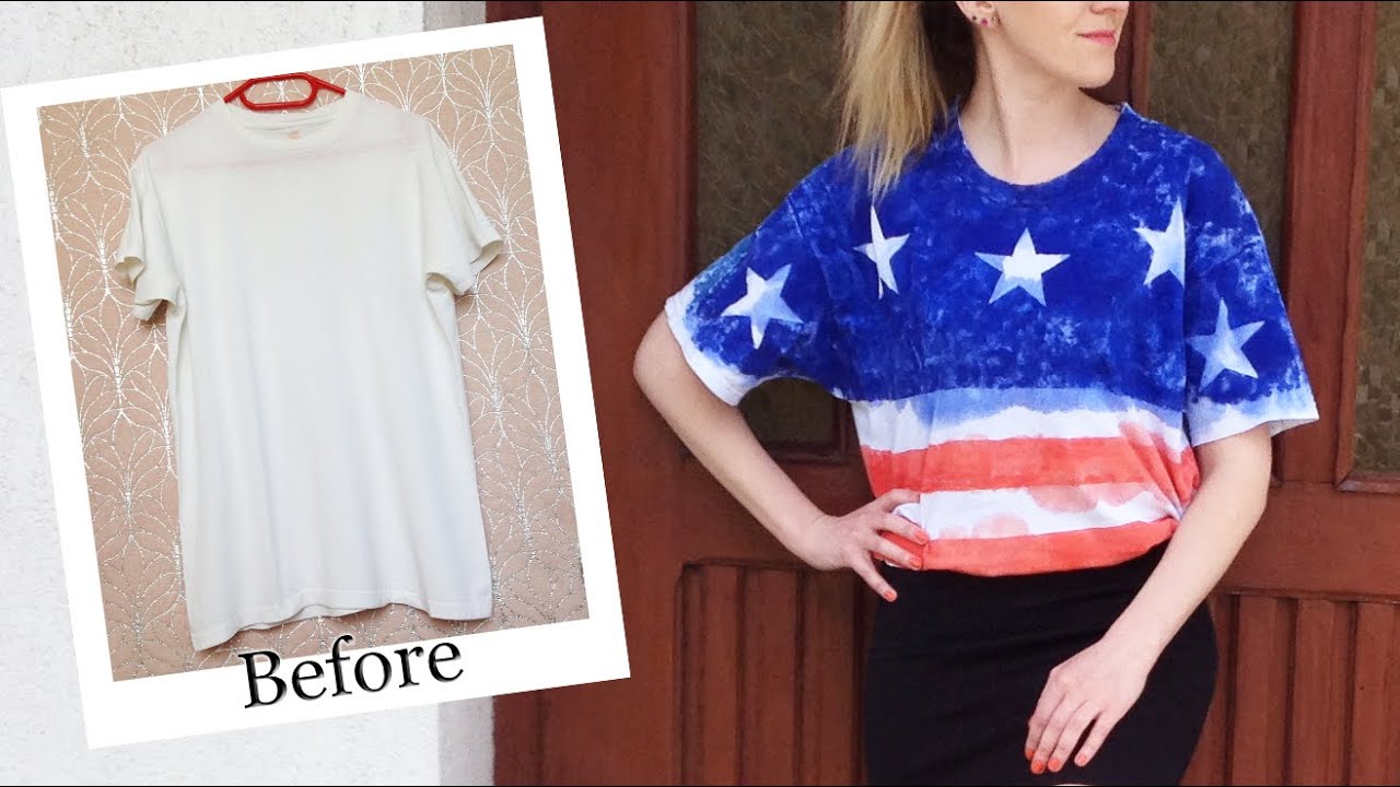 DIY tutorial koszulka motyw flaga amerykańska 🇺🇸