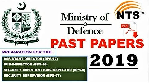 MOD ( Ministry of Defense ) Past paper 2019 most importantquestions with Complete explanation