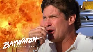 A FISHING BOAT EXPLODES! Mitch Calls For Back Up But Will He Get Away In Time?! Baywatch Remastered