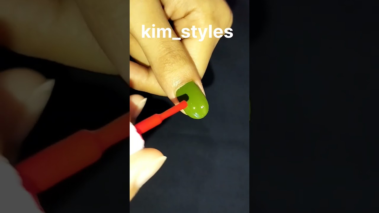 orange and green nailart 💅 