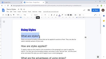 How to Edit Styles in Google Docs