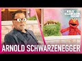 Oscar The Grouch &amp; Elmo Surprise Arnold Schwarzenegger With &#39;Sesame Street&#39; Gifts