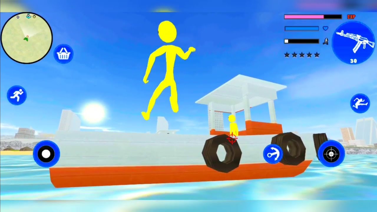 Black Iron Stickman Rope Hero City Gangstar Mafia Crime