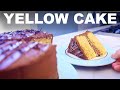 Yellow cake with chocolate buttercream frosting