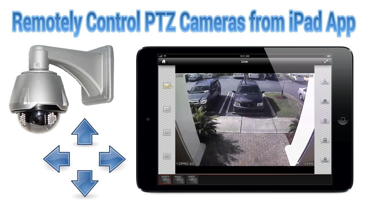 CCTV PTZ Camera Control with iDVR iPad App - YouTube