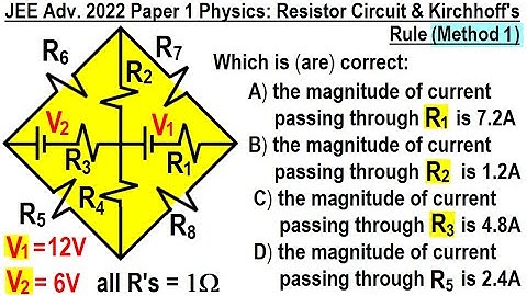 JEE Advanced Physics 2022 Paper 1: #10 Resistor Circuit and Kirchhoff