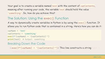 How to Create a Variable with Dynamic Naming in Python: A Guide to Using exec() and Dictionaries