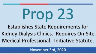 California Proposition 23 (2020)- Dialysis Clinic Regulation