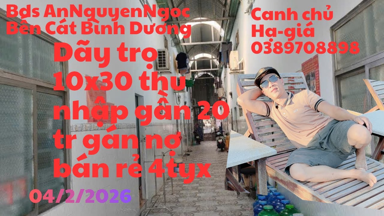 Bán dãy trọ 10x30 trung tâm khu công nghiệp Mỹ Phước bến cát bình dương gần chợ thu nhập cao