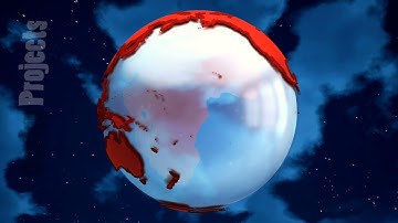 Abstract Planet Earth on the clouds background. Looping