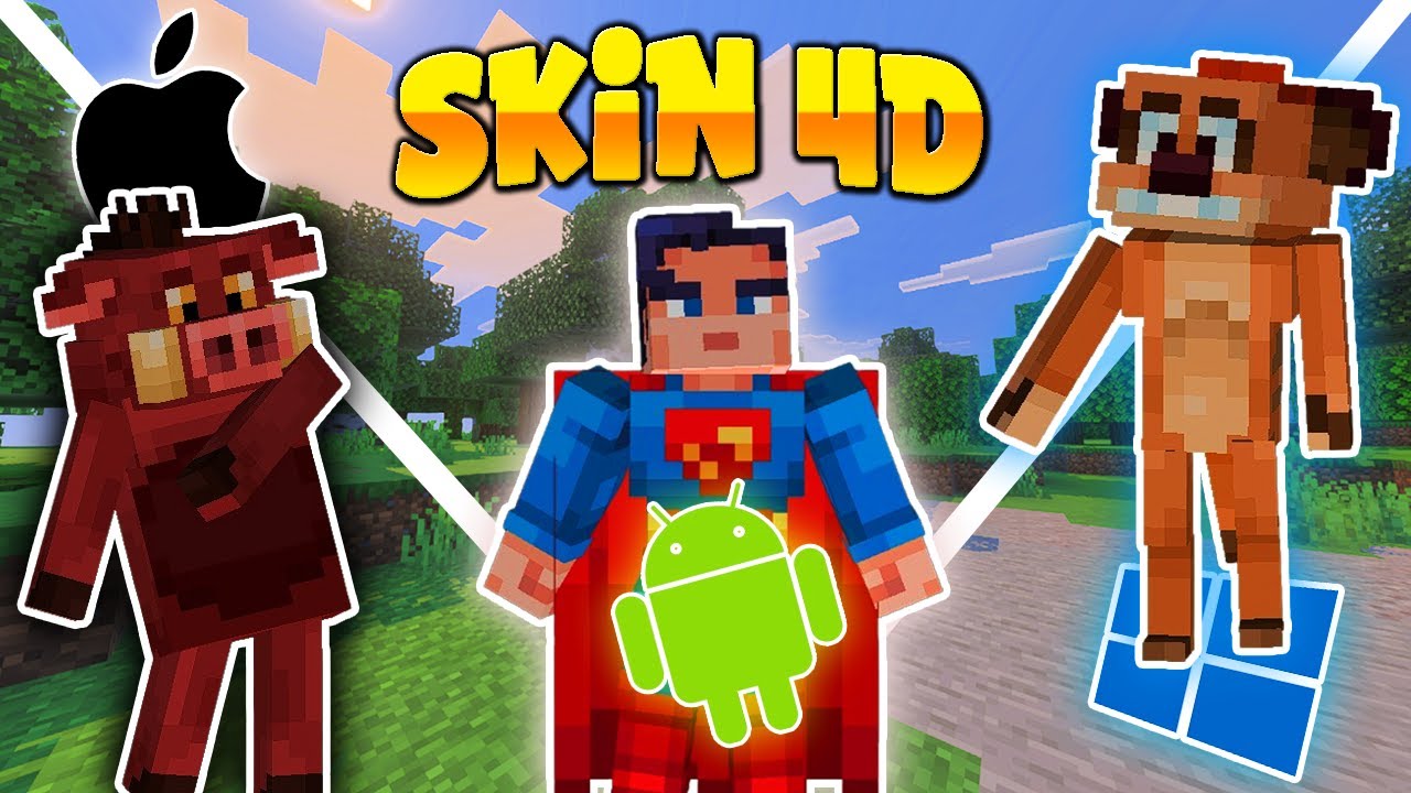 Skin Pack 4D para Minecraft Bedrock ANDROID | WINDOWS | IOS - YouTube