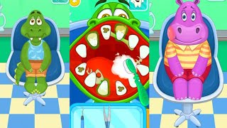 HostGator, Lions, Hippo dentist remove tartar cleaning teeth mobile Game play iOS Android screenshot 5