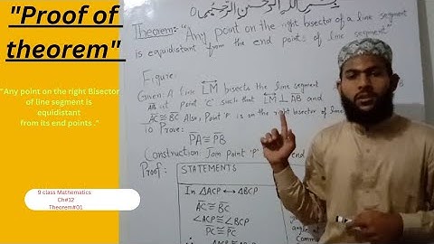 Any point on the  Right Bisector of line segment is equidistant from it