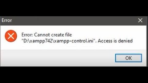 Fix XAMPP server error | Xampp-control.ini Access is denied