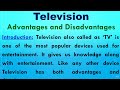 Essay on Television advantages and disadvantages in English