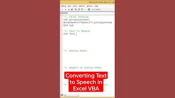 Text to Speech In Excel VBA