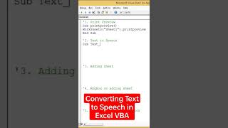 Text to Speech In Excel VBA