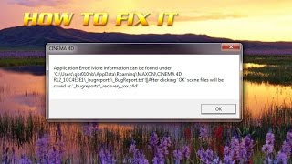 How To Fix Cinema 4D Application Error on Laptop