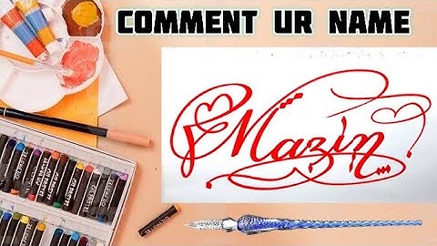 Mazin Name Signature Calligraphy Status | How to Draw, Cursive Calligraphy with Cut Marker