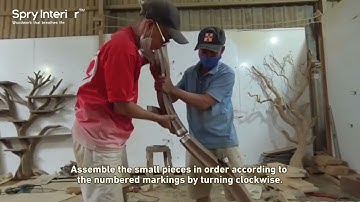 Tree Branch Bookshelf Installing Instruction