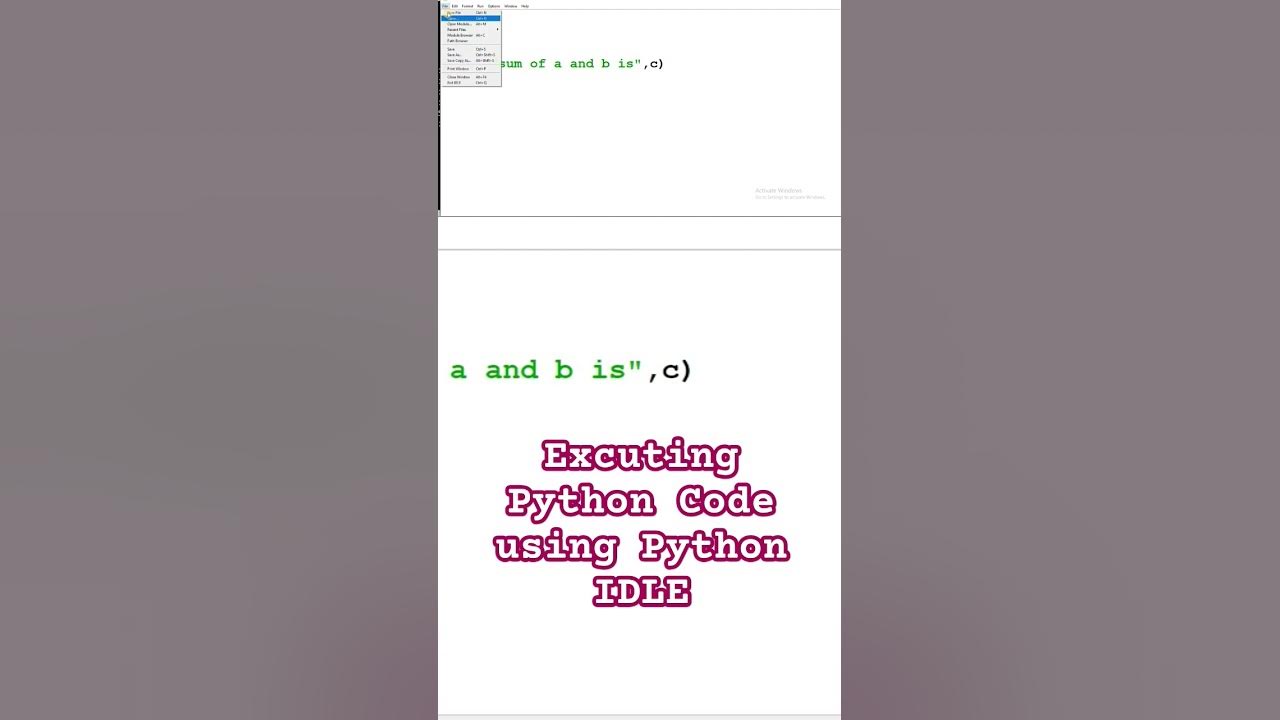 Executing Python Code using Python IDLE #python #coding - YouTube