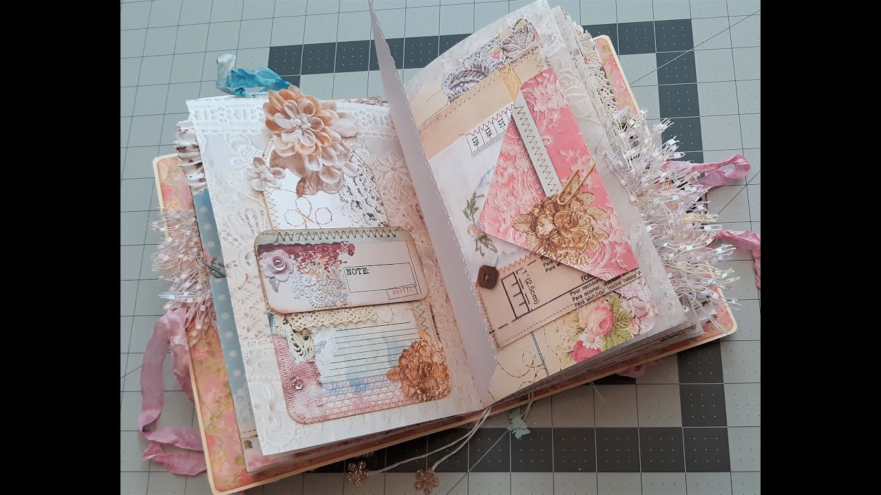 LOVELY IN LACE; PRETTY IN PINK Junk Journal Flip-through! Papers by Dreamz etc., Calico Collage, etc