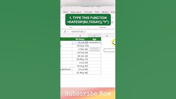 Age calculation #excel #excelshortcuts #excelspreadsheet #exceltips  #trending #trendingshorts #ca