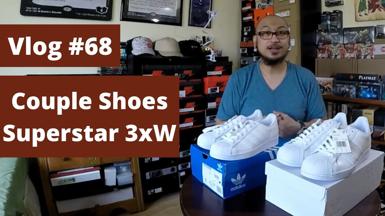 Vlog # 68 - Couple Shoes // Adidas Superstar Triple White - Youtube