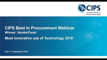 VendorPanel  - CIPS Best in Procurement 2018 - 13 Sep