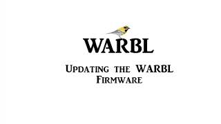 Updating the WARBL Firmware
