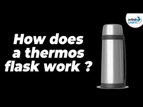 How does liquid remain hot or cold for a long time in a thermos