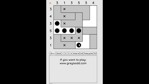 Grey is Odd - Today grids. Solution level 4 6X6 dated 05-26-2024 #logicpuzzles #logicgames  #games