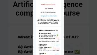 Ba,B.sc,B com 2nd sem skill development course AI Artificial intelligence MCQ questions 😧#ccsu#bsc
