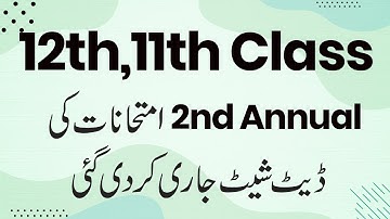 2nd Annual Exams 2022 Date Sheet - 2nd Year Board Exam 2022 Date Sheet