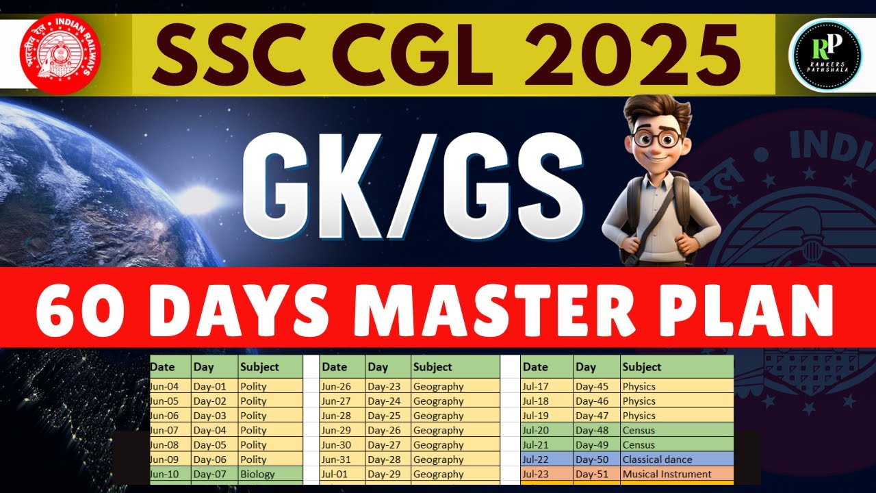 GS 60 DAYS MASTER PLAN FOR SSC CGL 2025| RANKERS PATHSHALA - YouTube