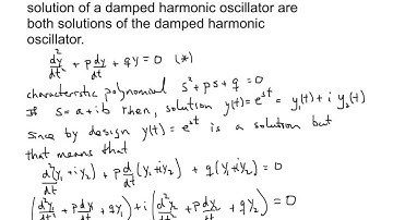 Complex solutions of  the damped harmonic oscillator.