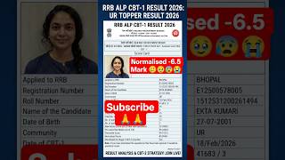 ALP CBT-1 RESULT OUT 🚨| Scorecard Released| My score 90+ #viral #trending #rrbALP #rrb #shorts