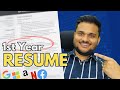 Resume for fresher | Nothing to write in Resume ? | My first year resume