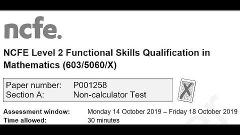 Functional Skills Maths L2 Oct 2019 NCFE Complete