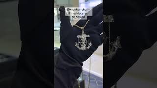 10K Gold Anchor Pendant &amp; Necklace Set at Ijaz Jewelers #diamondpendant #goldpendants