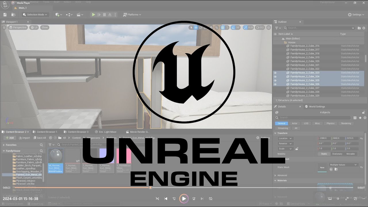 How to apply the same material to multiple objects at once. UE5 - YouTube